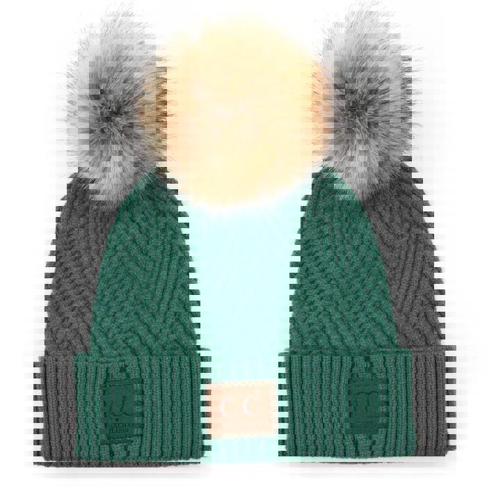 C.C® Beanie Criss-Cross Thick Pom Hats by Truly Contagious