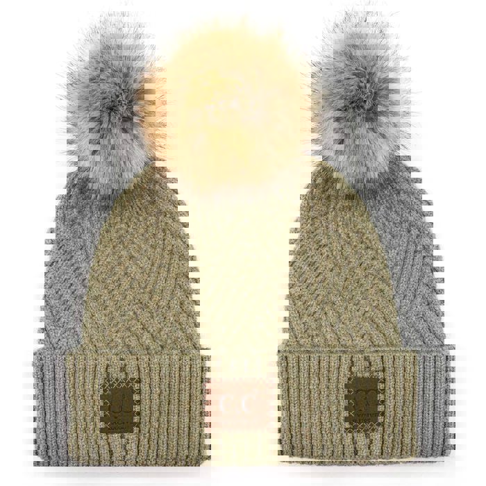 C.C® Beanie Criss-Cross Thick Pom Hats by Truly Contagious