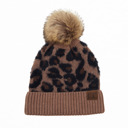 Mocha Leopard C.C® Beanie Soft Leopard Pom Hats, Women Teen Girls by Truly Contagious