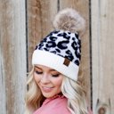  C.C® Beanie Soft Leopard Pom Hats, Women Teen Girls by Truly Contagious