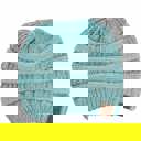 Metallic Mint | Youth - Adult C.C® Beanie Cozy Metallic Cable Knit Skully Hats by Truly Contagious