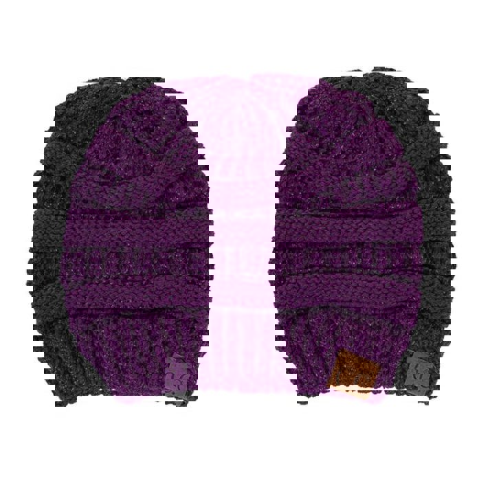 C.C® Beanie Cozy Metallic Cable Knit Skully Hats by Truly Contagious