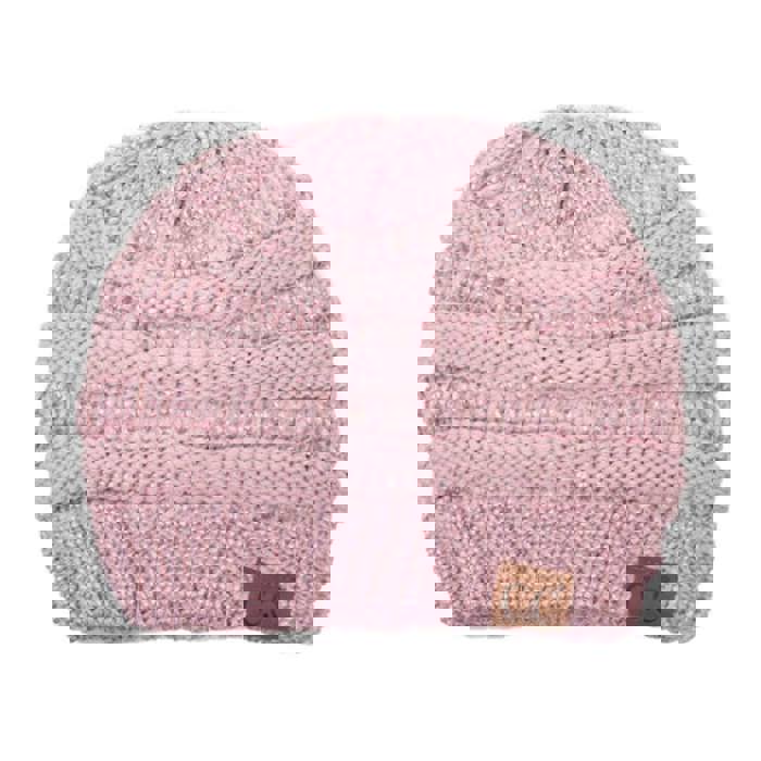 C.C® Beanie Cozy Metallic Cable Knit Skully Hats by Truly Contagious