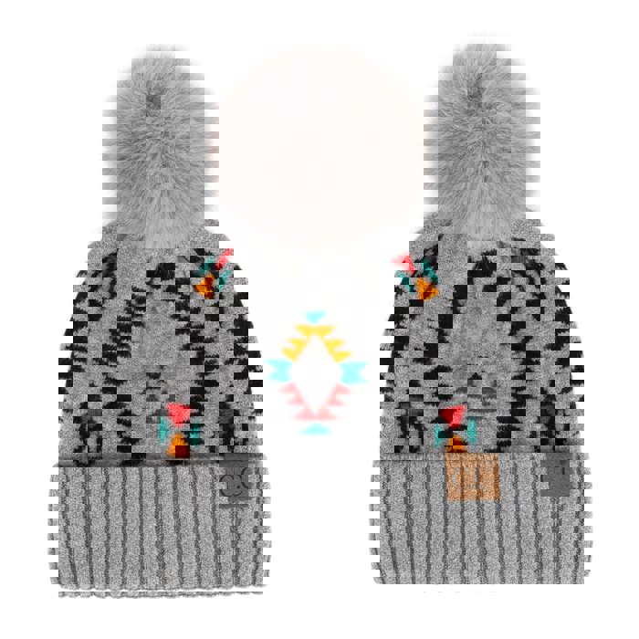 C.C® Beanie Southwestern Pom Hats by Truly Contagious