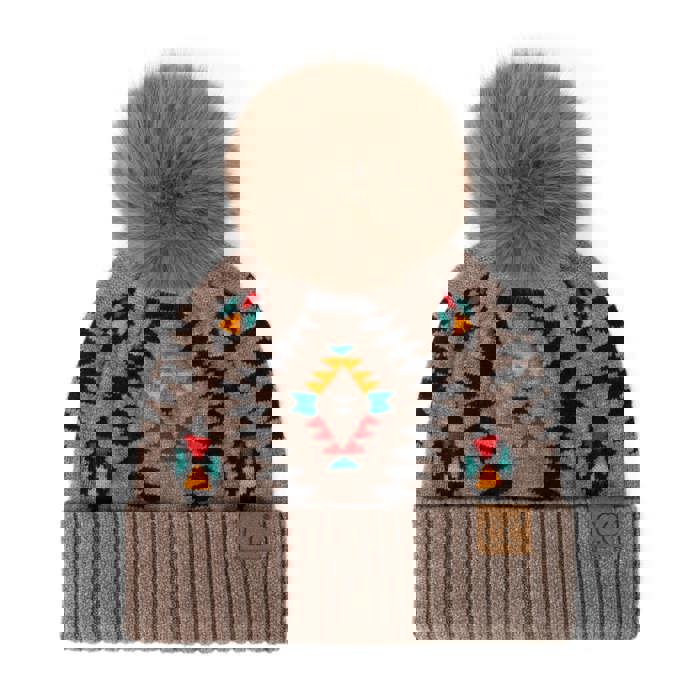C.C® Beanie Southwestern Pom Hats by Truly Contagious