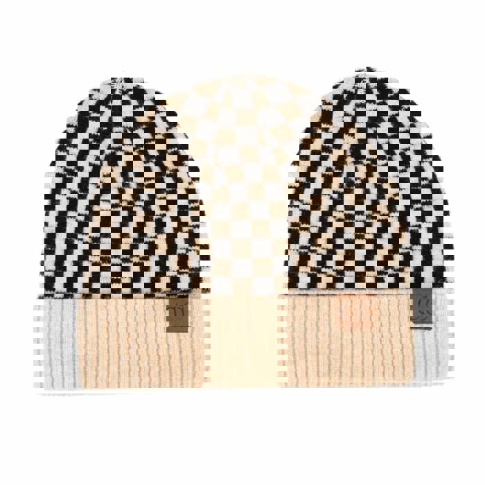 C.C® Beanie Check Pattern Hats by Truly Contagious