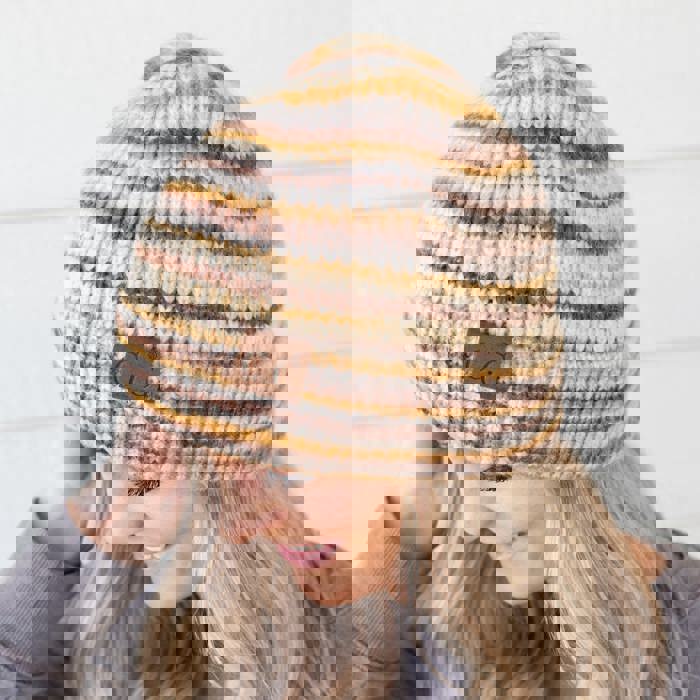 C.C® Beanie Stripe Color Block Hats by Truly Contagious