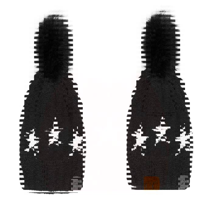C.C® Beanie Patriotic Plush Pom & Star Hats by Truly Contagious