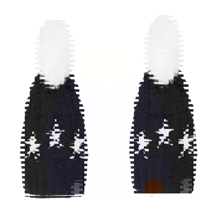 C.C® Beanie Patriotic Plush Pom & Star Hats by Truly Contagious