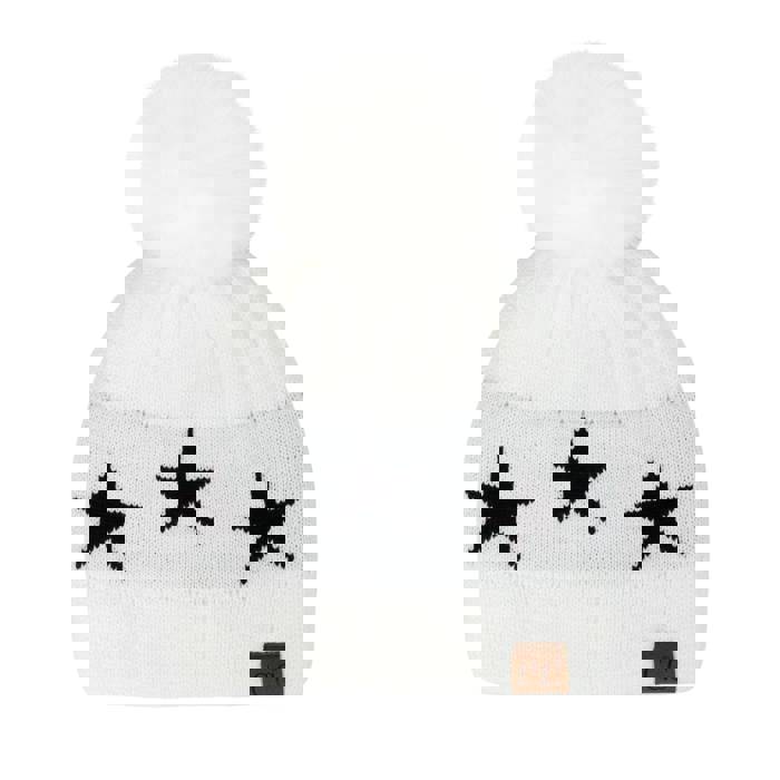C.C® Beanie Patriotic Plush Pom & Star Hats by Truly Contagious