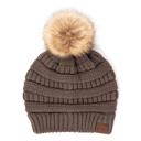 Earth Grey C.C® Beanie Cable-Knit Pom Accessories Hats for Gifts, Women, Teens Girls by Truly Contagious