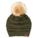 Moss C.C® Beanie Cable-Knit Pom Accessories Hats for Gifts, Women, Teens Girls by Truly Contagious
