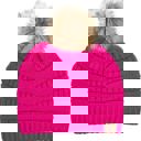 Neon Hot Pink C.C® Beanie Cable-Knit Pom Accessories Hats for Gifts, Women, Teens Girls by Truly Contagious