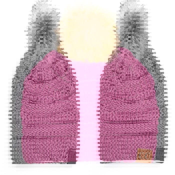 C.C® Beanie Cable-Knit Pom Accessories Hats for Gifts, Women, Teens Girls by Truly Contagious
