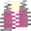 New Lavender C.C® Beanie Cable-Knit Pom Accessories Hats for Gifts, Women, Teens Girls by Truly Contagious