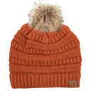 Rust C.C® Beanie Cable-Knit Pom Accessories Hats for Gifts, Women, Teens Girls by Truly Contagious