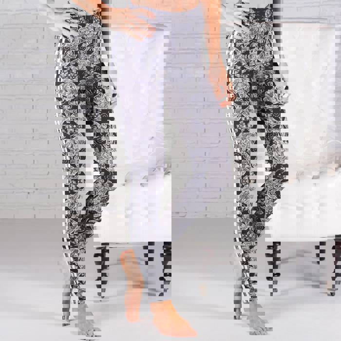 Ultra Soft Printed Leggings w/ Stripe (New Mix)