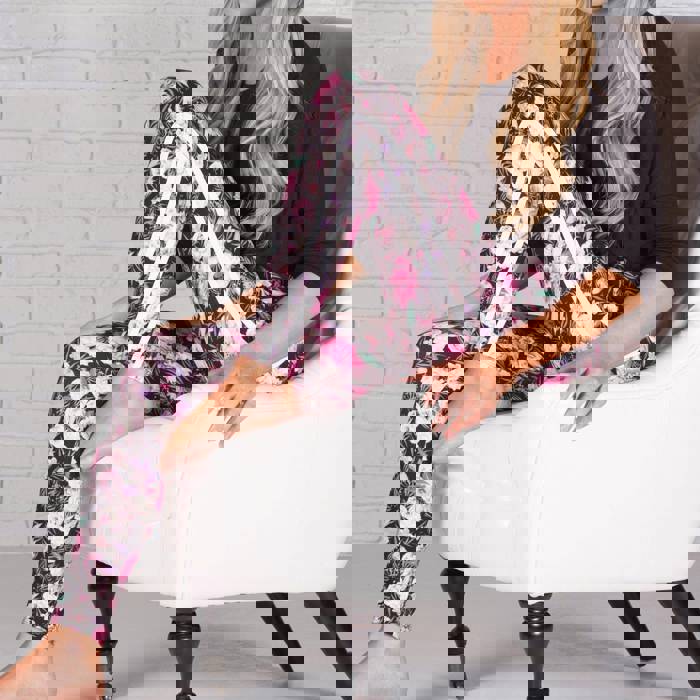 Ultra Soft Printed Leggings w/ Stripe (New Mix)