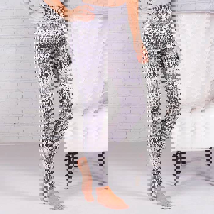 Ultra Soft Printed Leggings w/ Stripe (New Mix)
