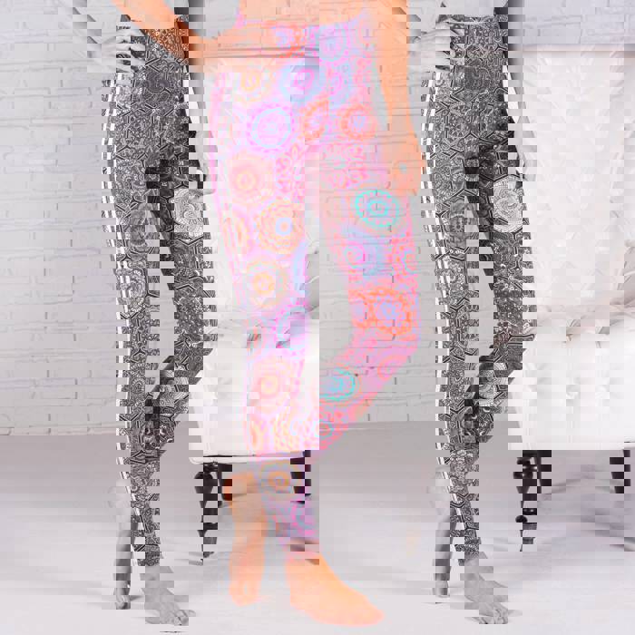 Ultra Soft Printed Leggings w/ Stripe (New Mix)