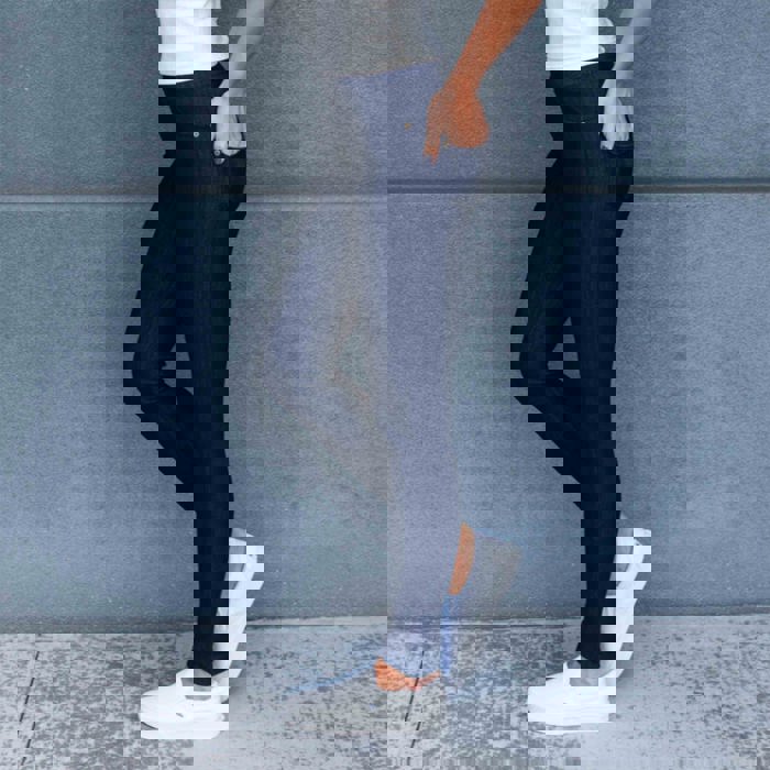 Truly Contagious Premium Stretch Soft High Waisted Jeggings for Women - Denim Leggings - Cotton Stretch Blend - Long