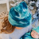 Ages 1-5 | Teal & Sea Green C.C® Beanie Kids Tie Dye Hats -Two Sizes - Newborn - 9 Months and Ages 1-5 - by Truly Contagious