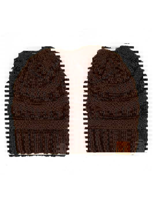 C.C® Women Messy Bun Ponytail Beanie Hats by Truly Contagious