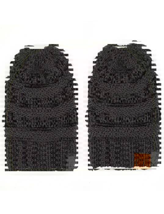 C.C® Women Messy Bun Ponytail Beanie Hats by Truly Contagious