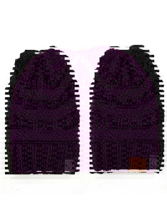 C.C® Women Messy Bun Ponytail Beanie Hats by Truly Contagious