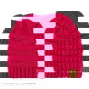Hot Pink C.C® Women Messy Bun Ponytail Beanie Hats by Truly Contagious