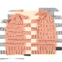 Indi Pink C.C® Women Messy Bun Ponytail Beanie Hats by Truly Contagious