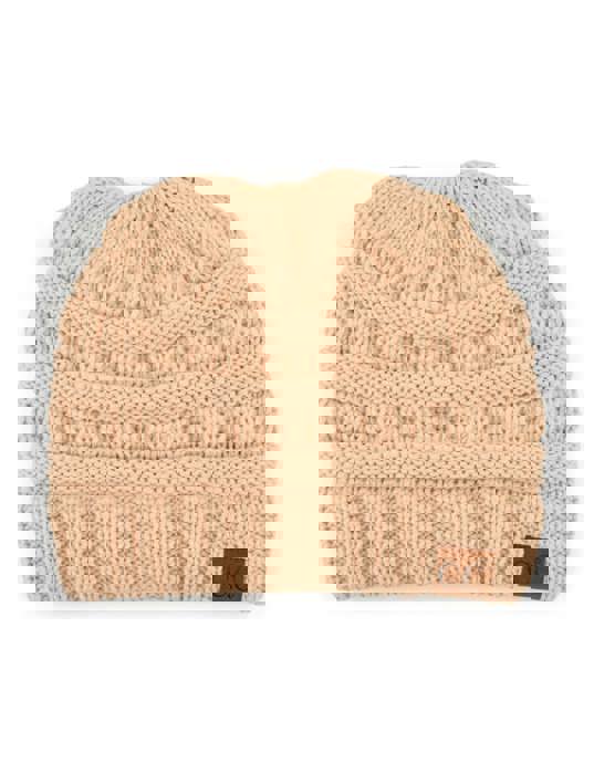 C.C® Women Messy Bun Ponytail Beanie Hats by Truly Contagious