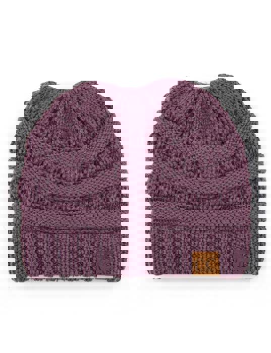 C.C® Women Messy Bun Ponytail Beanie Hats by Truly Contagious