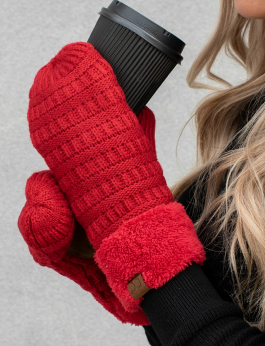 C.C® Mittens Sherpa Lined Accessories, Adult and Junior by Truly Contagious
