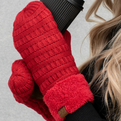 C.C® Mittens Sherpa Lined Accessories, Adult and Junior by Truly Contagious
