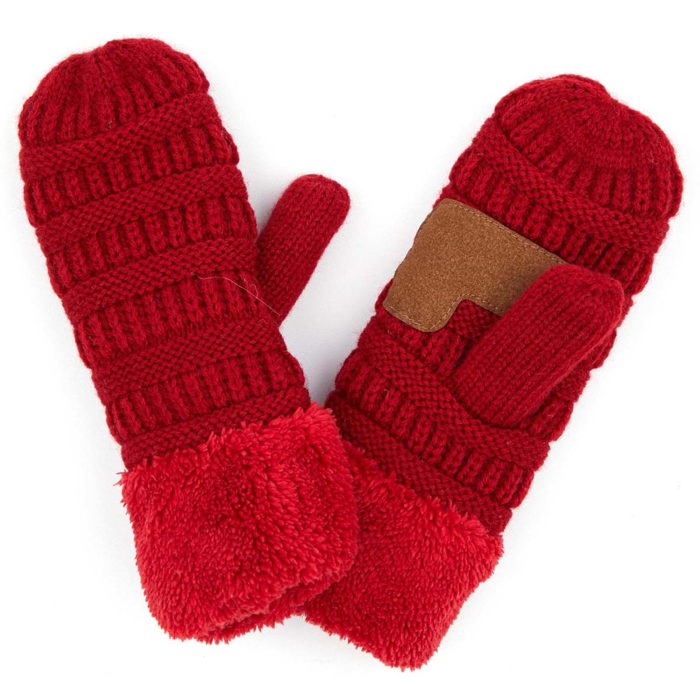 C.C® Mittens Sherpa Lined Accessories, Adult and Junior by Truly Contagious