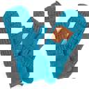 Teal - ADULT (10" TOTAL) C.C® Mittens Sherpa Lined Accessories, Adult and Junior by Truly Contagious