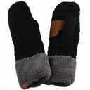 Black/DarkMelangeGrey C.C® Mittens Color-Block by Truly Contagious
