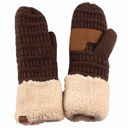 Brown/Beige C.C® Mittens Color-Block by Truly Contagious