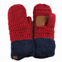 Burgundy/Navy C.C® Mittens Color-Block by Truly Contagious