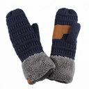 Navy/Dark Melange Grey C.C® Mittens Color-Block by Truly Contagious