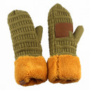 Olive/Mustard C.C® Mittens Color-Block by Truly Contagious
