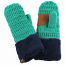 Sea Green/Navy C.C® Mittens Color-Block by Truly Contagious