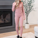 Mauve - Large/X-Large (Pant Size 10-12) Ultra Soft Phone Pocket Hoodie Set