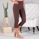Capri 27" Brown - Pant Size 0-8 Super Soft 5" Waist Leggings | Tummy Control Capri (Truly Contagious - New Mix)