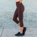 Coffee - Curvy Pant Size: 13-19 Ultra Soft Capri Leggings