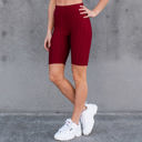 Burgundy - S/M Fits Pant Size 0-6 Cellulite Hiding High Waist Biker Shorts