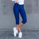 Royal Blue - Large/XL (8-12) Cellulite Hiding Capri Leggings