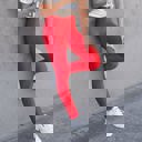 Red - 1X/2X (Pant Size: 14-16) Cellulite Hiding Leggings
