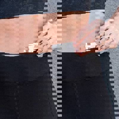 Black Athleisure Leggings with Key Pocket